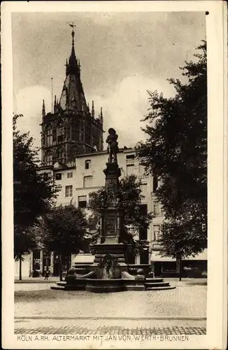 Ak Köln am Rhein, Altermarkt mit Jan-von-Werth-Brunnen