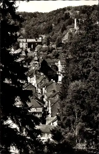 Ak Monschau Montjoie in der Eifel, Blick durch Bäume, Ortsansicht