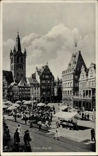 Ak Trier an der Mosel, Markt