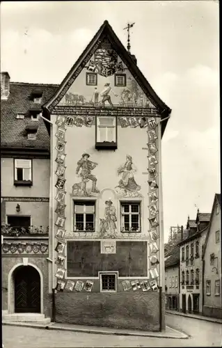 Ak Ziegenrück an der Saale Thüringen. Giebel des historischen Rathauses