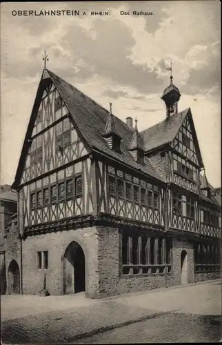 Ak Oberlahnstein Lahnstein am Rhein, Das Rathaus, Fachwerkhaus