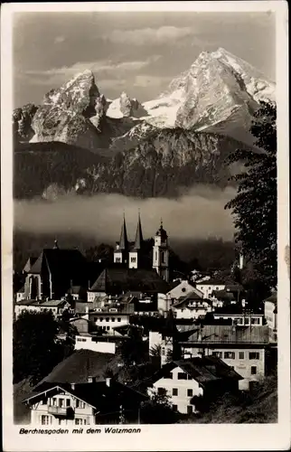 Ak Berchtesgaden in Oberbayern, Watzmann, Panorama, Kirchen