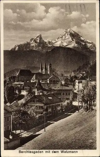 Ak Berchtesgaden in Oberbayern, Watzmann, Panorama, Kirchen