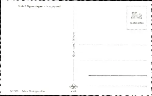 Ak Sigmaringen an der Donau, Schloß, Hauptportal