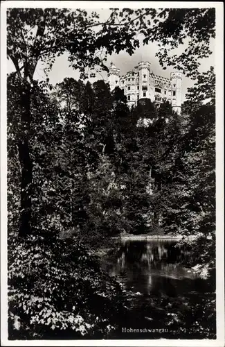 Ak Hohenschwangau Schwangau im Ostallgäu, Schloss Neuschwanstein, See