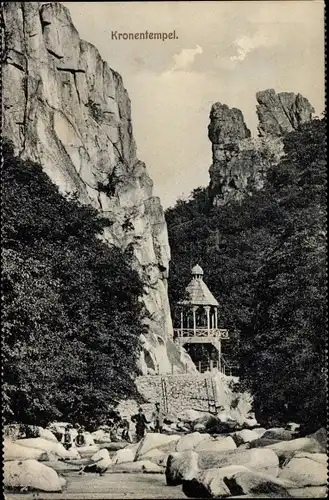 Ak Thale im Harz, Kronentempel, Felsen, Bodetal