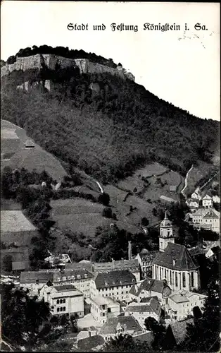 Ak Königstein an der Elbe Sächsische Schweiz, Stadt und Festung