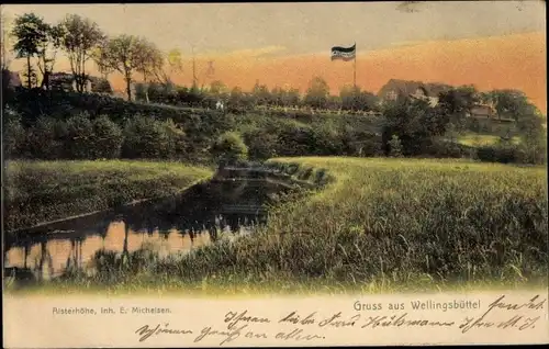 Ak Hamburg Wandsbek Wellingsbüttel, Alsterhöhe, Fluss