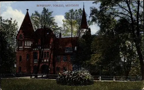 Ak Hamburg Bergedorf, Blick auf das Schloss, Westseite