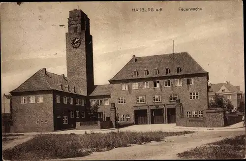 Ak Hamburg Harburg, Feuerwache