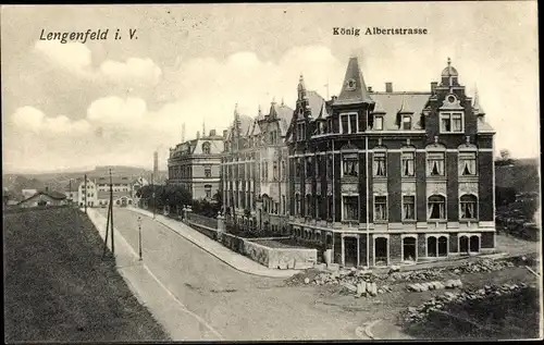 Ak Lengenfeld Vogtland Sachsen, König Alberst Straße