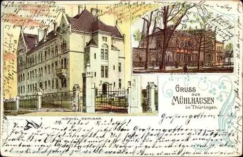 Litho Mühlhausen in Thüringen, Königliches Seminar, Gymnasium