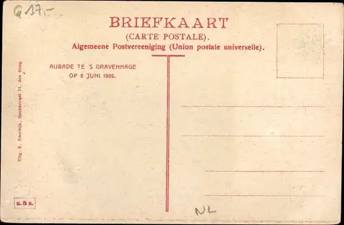 Ak 's Gravenhage Den Haag Südholland, Aubade te 's Gravenhage op 8 Juni 1909, Kutschen, Zuschauer