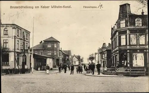 Ak Brunsbüttelkoog Brunsbüttel in Dithmarschen, Fährstraße, Geschäfte