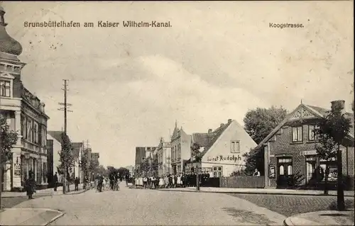 Ak Brunsbüttelkoog Brunsbüttel in Dithmarschen, Koogstraße