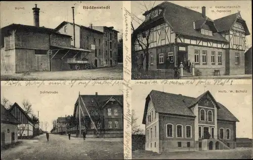 Ak Böddenstedt Suderburg in Niedersachsen, Ansicht Mühle, Bäckerei u. Gastwirtschaft, Dorfstraße