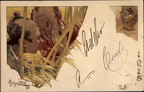 Künstler Ak Hohenstein, Adolfo, Iris, japanische Männer