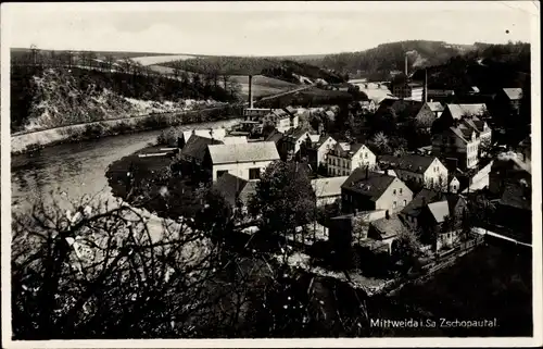 Ak Mittweida in Sachsen, Zschopautal, Blick auf den Ort