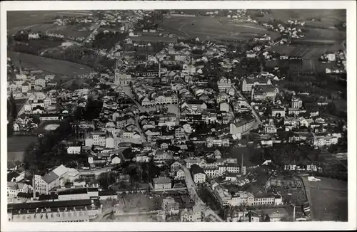 Ak Dvůr Králové nad Labem Königinhof Region Königgrätz, Pohledy s letadla cfs. 157, Luftbild