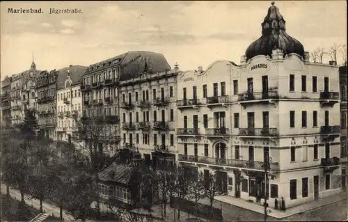 Ak Mariánské Lázně Marienbad Region Karlsbad, Jägerstraße