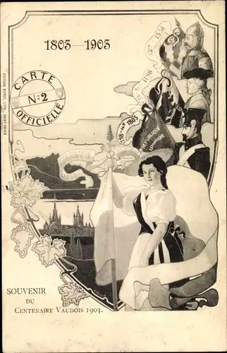 Ak Centenaire Vaudois 1903