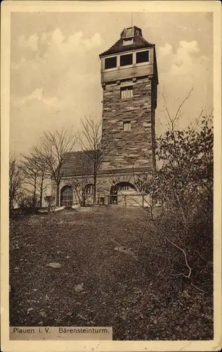 Ak Plauen im Vogtland, Bärensteinturm