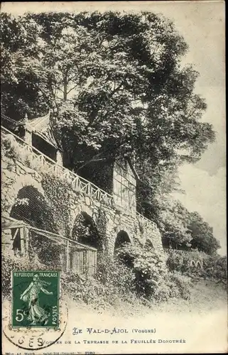 Ak Le Val-d'Ajol Vosges, Vue de la Terrasse de la Feuillée Dorothée