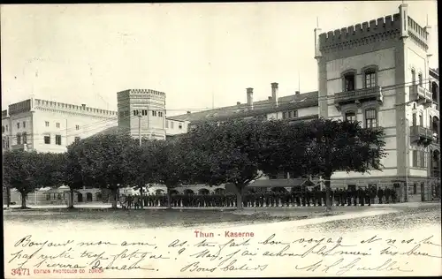 Ak Thun Kanton Bern Schweiz, Kaserne