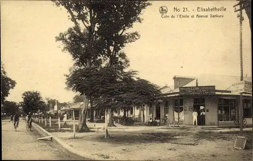 Ak Lubumbashi Elisabethville DR Kongo Zaire, Coin de  l'Etoile et Avenue Sankura