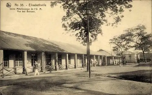 Ak Lubumbashi Elisabethville DR Kongo Zaire, Usine Metallurgique de I'U.M., Vue des Bureaux