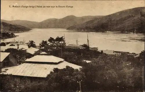 Ak Matadi DR Kongo Zaire, Point de vue sur le fleuve Congo, Fluss, Panorama