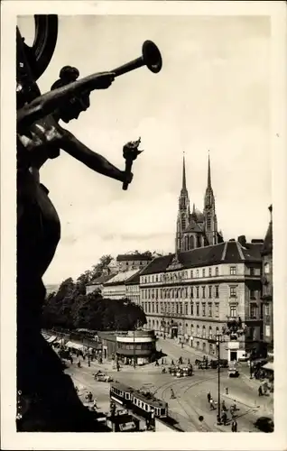 Ak Brno Brünn Südmähren, Pohled od nádrazi