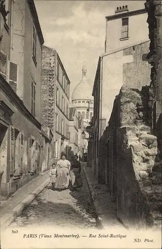 Ak Paris XVIII Montmartre, Rue Saint Rustique
