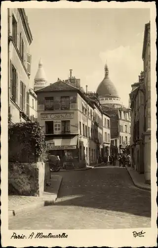 Foto Ak Paris XVIII Montmartre, Straßenpartie, Le Consulat