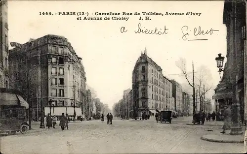Ak Paris XIII., Carrefour Rue de Tolbiac, Avenue d'Ivsy et Avenue de Choisy