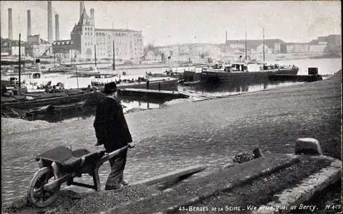 Ak Paris XII., Berges de la Seine, Vue prise quai de Bercy