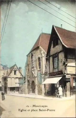 Ak Montluçon Allier, Eglise et place Saint Pierre