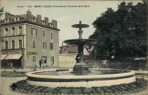 Ak Montluçon Allier, Fontaine de l'Avenue de la Gare