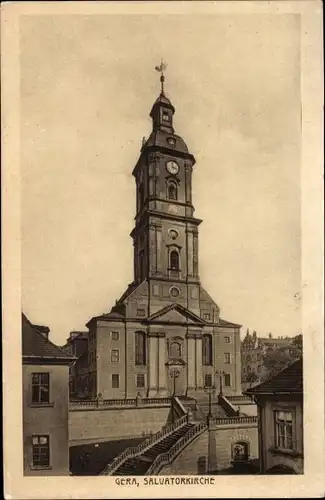 Ak Gera, Salvatorkirche, Treppenaufgang