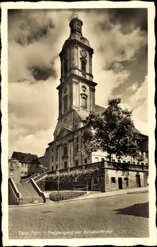 Ak Gera in Thüringen, Treppengang der Salvatorkirche