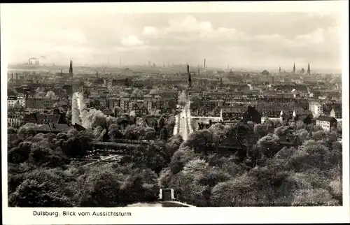 Ak Duisburg im Ruhrgebiet, Blick vom Aussichtsturm