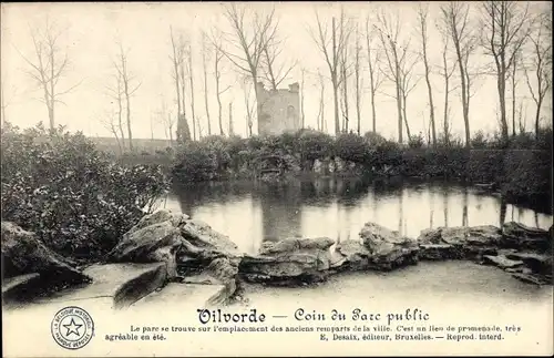 Ak Vilvoorde Flandern Flämisch Brabant, Coin du Parc public