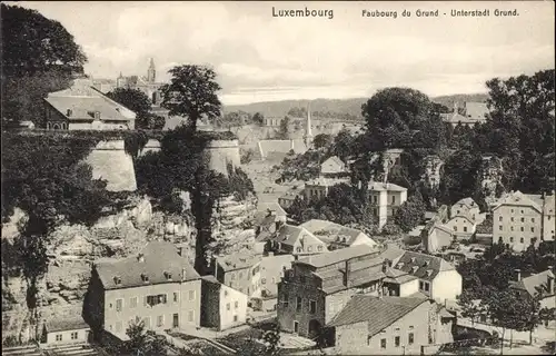 Ak Luxemburg Luxembourg, Faubourg de Grund, Unterstadt Grund