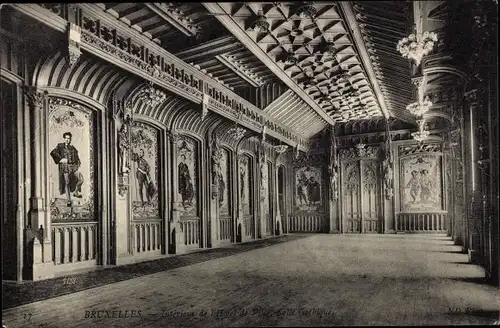 Ak Bruxelles Brüssel, Intérieur de l'Hôtel de Ville, Salle Gothique