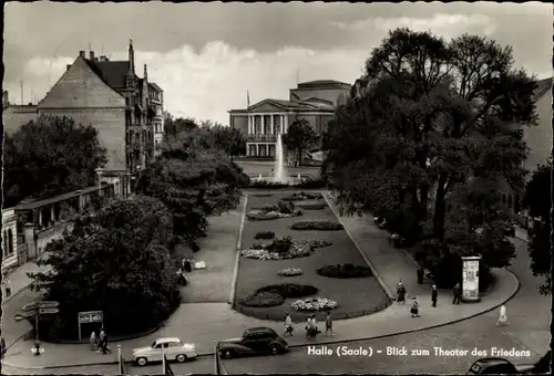 Ak Halle an der Saale, Blick zum Theater des Friedens