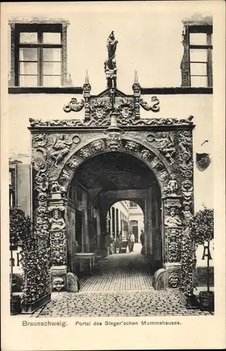 Ak Braunschweig, Portal des Stegerschen Mummelhaus