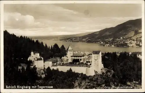 Ak Kreuth am Tegernsee Oberbayern, Schloss Ringberg, mit Tegernsee