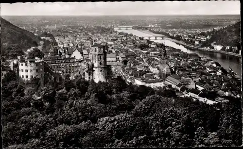 Ak Heidelberg am Neckar, Blick vom Rindenhäuschen, Schloss, Kirche
