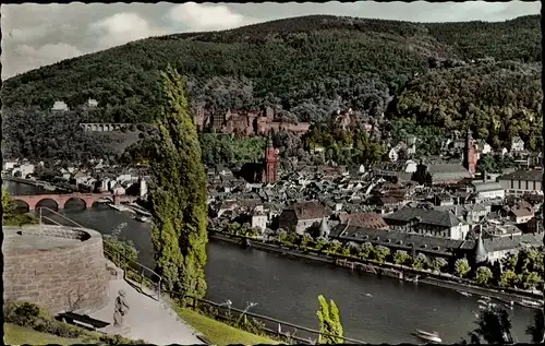 Ak Heidelberg am Neckar, Panorama vom Philosophengarten aus