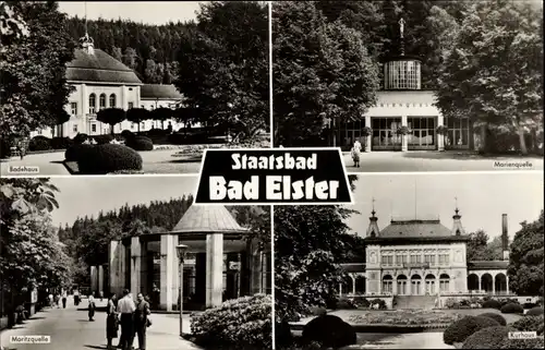 Ak Bad Elster im Vogtland, Staatsbad, Badehaus, Marienquelle, Moritzquelle, Kurhaus